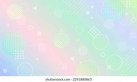 Abstract background  with pastel colored gradient and various shapes