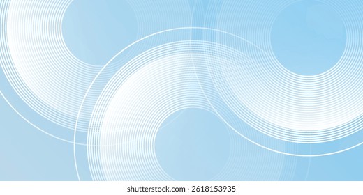 Abstract background pastel colorful blue and white gradations. Circle effect style geometric modern abstract simple design