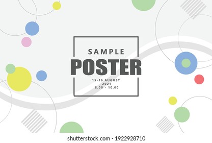 Abstract background with pastel colors circles, gray circular lines, and gray wavy shapes.