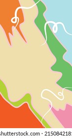 abstract background with pastel colors and ethnic circular strokes and swirling pattern