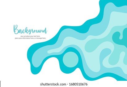 Abstract background with pastel green paper cut waves