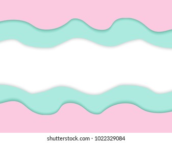 Abstract background pastels paper cut shapes and shadows. Vector
