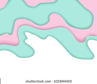 Abstract background pastels paper cut shapes and shadows. Vector