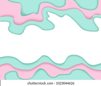 Abstract background pastels paper cut shapes and shadows. Vector