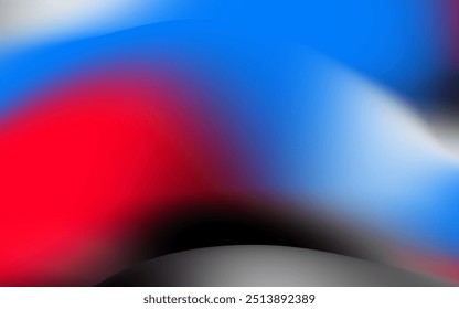 Abstrakter Hintergrund mit patriotischem Rot, Weiß und Blau, mit fließendem und dynamischem Design.
