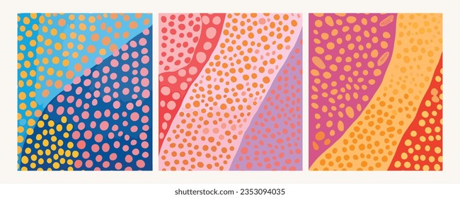 Abstract Background Pattern, 3 Designs, in the Style of Rounded, Minimalist Canvases, Tactile Canvases, Playful Abstractions, Pointillist Artworks, Flat Shapes, Handcrafted Designs