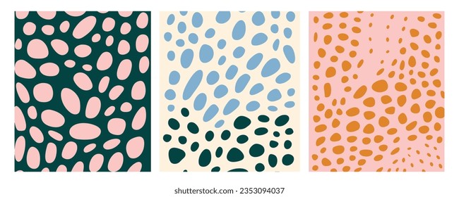 Abstract Background Pattern, 3 Designs, in the Style of Rounded, Minimalist Canvases, Tactile Canvases, Playful Abstractions, Pointillist Artworks, Flat Shapes, Handcrafted Designs