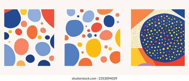 Abstract Background Pattern, 3 Designs, in the Style of Rounded, Minimalist Canvases, Tactile Canvases, Playful Abstractions, Pointillist Artworks, Flat Shapes, Handcrafted Designs