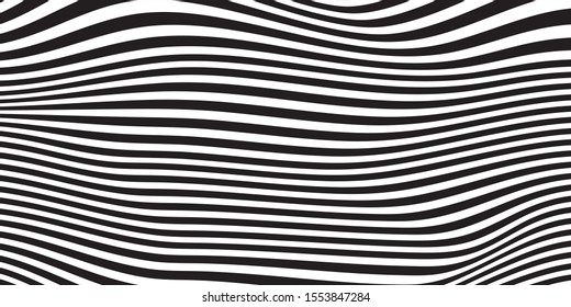 abstract background ,Pattern of black and white wavy line 