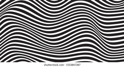abstract background ,Pattern of black and white wavy line 