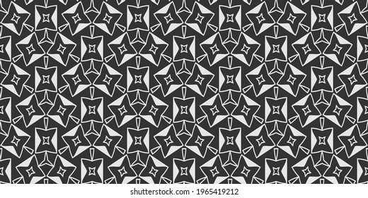 Abstract background pattern with black and white geometric elements, wallpaper. Seamless pattern, texture. Vector graphics