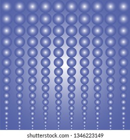 Abstract background. Pattern of blue gradient circles arranged in rows on a dark background