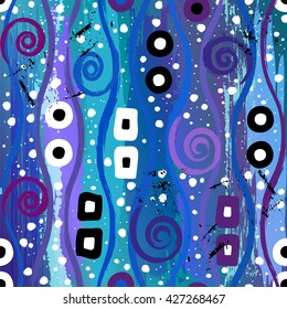 abstract background pattern, with circles/oval, strokes, splashes and waves