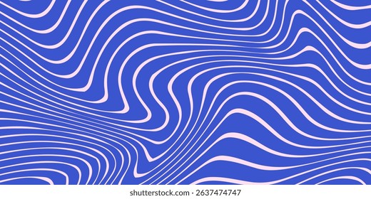 Abstract background pattern with colorful waves. Psychedelic groovy trippy y2k retro seamless pattern in blue and pink colors. modern vector illustration eps 10