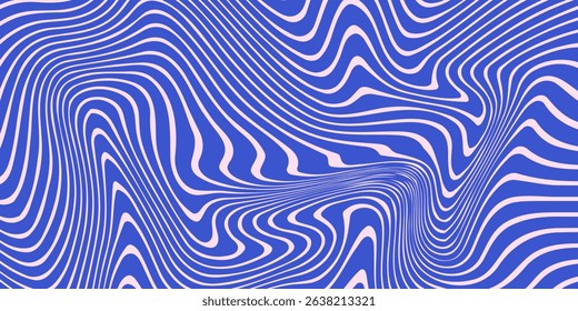 Abstract background pattern with colorful waves. Psychedelic groovy trippy y2k retro seamless pattern in blue and pink colors. modern vector illustration eps 10