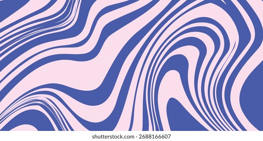 Abstractas patrón de fondo con ondas de colores. Patrón sin costuras retro psicodélico groovy trippy y2k en colores azul y rosa. Fondo líquido de pinceladas onduladas y arremolinadas para el diseño de empaques
