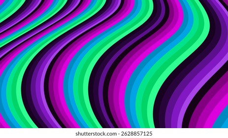 An abstract background with a pattern of colorful wavy stripes. Perfect for digital art, website backgrounds, or any project needing a splash of color and movement.