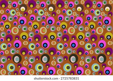 Padrão de plano de fundo abstrato para o design comercial plano de fundo abstrato com círculos Tons castanhos, pontos polka, círculos sobrepostos.