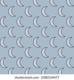 Abstract background pattern with crescent moon, creative decoration design.