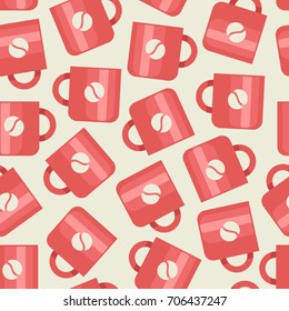 Abstract background pattern with cup of coffee figures. Vector illustration.