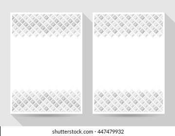 Abstract background pattern of different diamonds brightness, gradient gray rhombus. Pattern mountain. Layout A4 size magazine, brochure, poster. Vector illustration