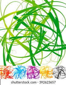Abstract background, pattern with distorted random overlapping shapes. 5 versions - colors.