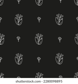 Abstract background. Pattern of flowers and leaves.