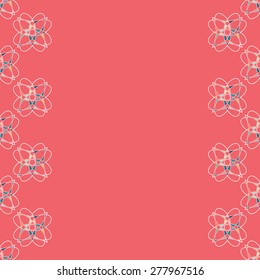 Abstract background. Abstract pattern with flowers. Spirograph flowers. Invitation card. Leaflet with empty space for text. 