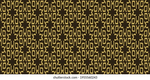 Abstraktes Hintergrundmuster mit geometrischen Ornamenten auf goldenem Hintergrund, Tapete. Ideal für Postkarten, Cover, Wallpaper. Nahtloses Muster, Textur für Ihr Design. Vektorgrafik 