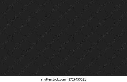 Abstract background pattern of geometric shapes with indented contour. Vector graphics on a black background.