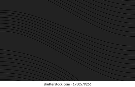 Abstract background pattern of geometric shapes and lines with an impression effect. Vector graphics on a black background.
