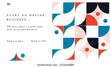 abstract background, a pattern of geometric shapes. a web page for marketing, a business of modern elements (circle, line) in the style of minimalism. for print. web, business, ideas. vector art