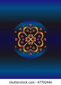 Abstract background pattern: gold pattern on a blue design