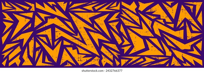 Abstract background pattern graphic in orange and purple color. Graffiti art vector. Suitable for banner, backdrop, poster and cover template.