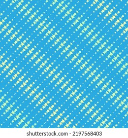 Abstract background pattern illustration, combination of gradient blue yellow and green with small diagonal star texture vector