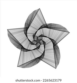 Abstract background pattern. Line illusion extends from the corner. Star Vector illustration.