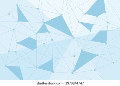 Abstract background pattern made with geometric shapes in tones of blue color. Network, technology and future concept. Modern, simple vector art.