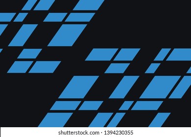 Abstract background pattern made with parallelogram shapes in blue color. Modern, decorative vector art.