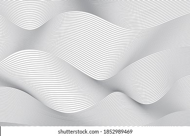 Abstract background pattern made with repeated lines in wave abstraction. Simple, modern, creative geometric vector art.