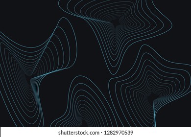 Abstract background pattern made with repetitive lines forming organic shapes in flower abstraction. Modern vector art.