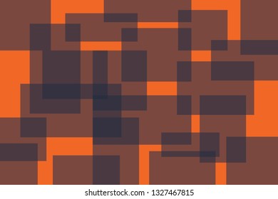 Abstract background pattern made with transparent rectangle shapes in blue and orange colors. Modern vector art.