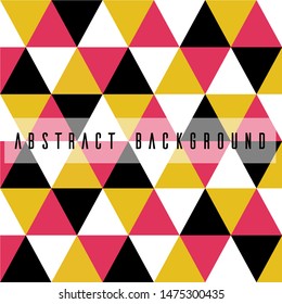 Abstract background pattern made with triangle geometric shapes in 
blue, red, yellow and black colors. Colorful, playful, 
trendy and modern vector art.
