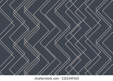Abstract background pattern made with zigzag lines. Decorative and modern vector art in grey color.