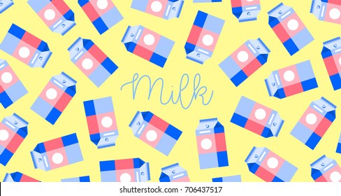 Abstract background pattern with milk figures. Vector illustration for your logo with space for text.