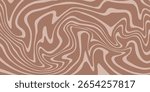 Abstract background pattern with mocha coffee waves. Psychedelic groovy trippy y2k retro seamless pattern in brow and beige colors. Wavy and swirled brush strokes liquid texture for packaging design