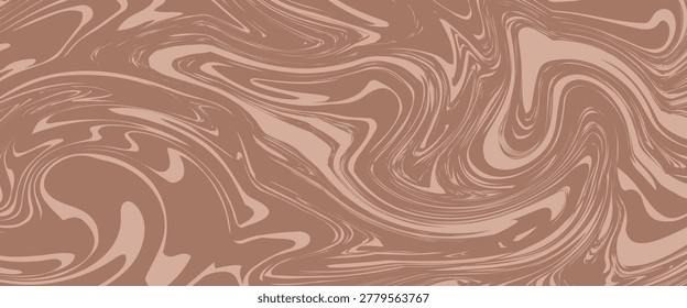 Abstract background pattern with mocha coffee waves. Psychedelic groovy trippy y2k retro seamless pattern in brow and beige colors. Wavy and swirled brush strokes liquid texture for packaging design