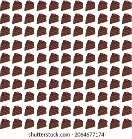 abstract background pattern of repeating cake with cherry on it