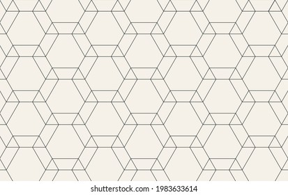 Abstract background pattern.  Repeating geometric hexagonal grid. Simple graphic design. Modern stylish texture with monochrome trellis. vector