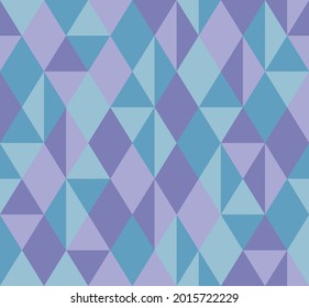 Abstract background pattern seamless. Pastel tones, purple, blue. Geometric, diamond shape, triangle. Texture design for cover, banner, flyer, poster, tile, textile, wall. Vector illustration.