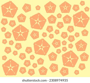 abstract background pattern similar to flowers, nature pattern, yellow background, simple vector design.